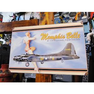 アメリカン レトロ ピンナップガール＆戦闘機 U.S.ヘヴィースチール