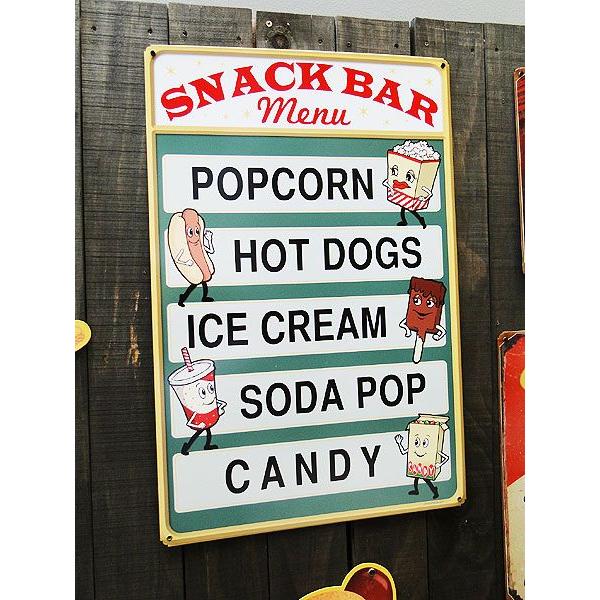 ★稀少な絶盤品★ スナックバーのメニュー　U.S.ヘヴィースチールサイン アメリカ雑貨 アメリカン雑...