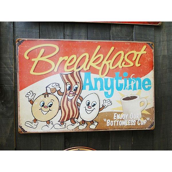 ★稀少な絶盤品★ ブレックファースト　U.S.ヘヴィースチールサイン Lサイズ アメリカ雑貨 アメリ...