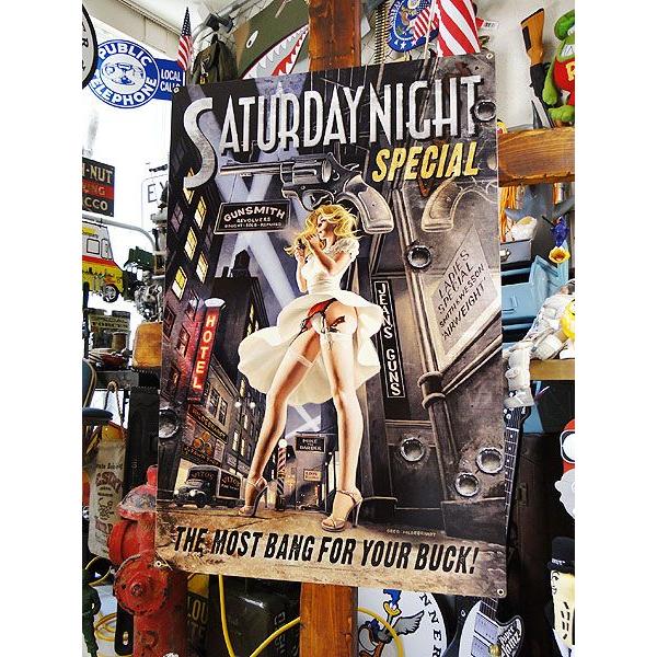 ド迫力！特大サイズ看板 サタデーナイトスペシャル　U.S.ヘヴィースチールサイン XXLサイズ アメ...