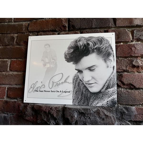 エルビス・プレスリー　Sun Never Sets　ブリキ看板　■ アメリカ雑貨 アメリカン雑貨
