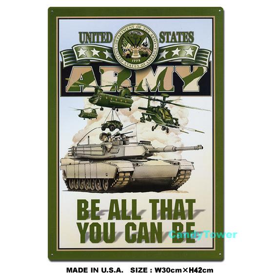 アメリカ陸軍　（UNITED STATES ARMY）　ブリキ看板　■　アメリカン雑貨　アメリカ雑貨