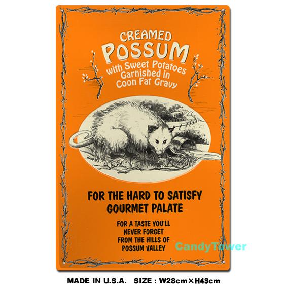 アメリカンブリキ看板 ポッサムクリーム -ふくろねずみ- アメリカ雑貨 アメリカン雑貨 サインプレー...