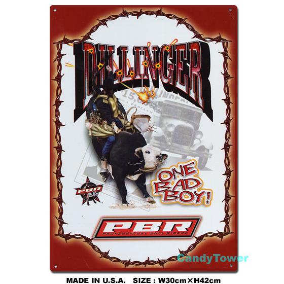 アメリカンブリキ看板 プロフェッショナルブルライダー -DILLINGER- アメリカ雑貨 アメリカ...