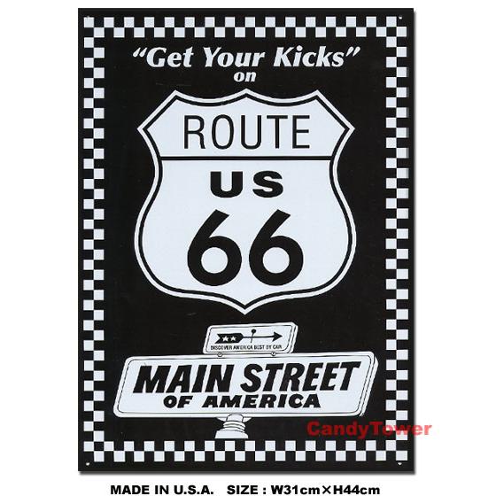 アメリカンブリキ看板 ルート66 -メインストリート・オブ・アメリカ アメリカ雑貨 アメリカン雑貨 ...
