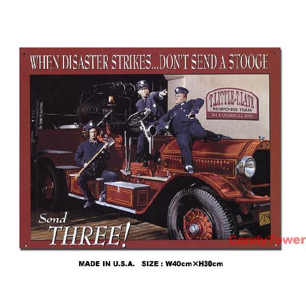 アメリカンブリキ看板 スリー・ステュージーズ -消防署- アメリカ雑貨 アメリカン雑貨 サインプレー...