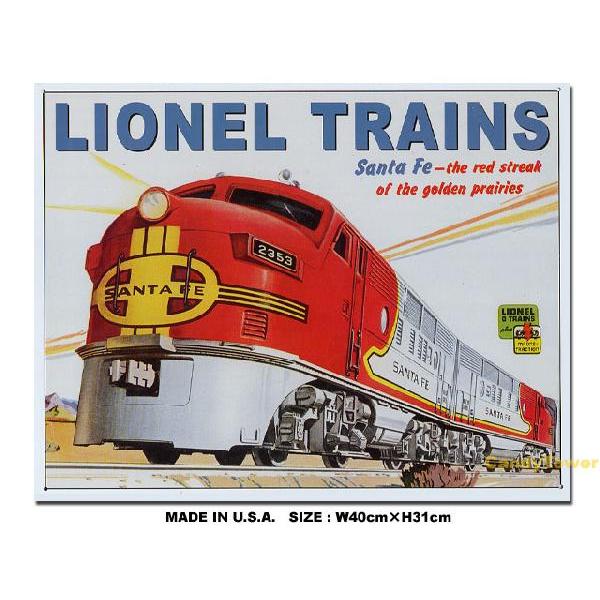 ライオネルトレイン　サンタフェ　ブリキ看板　■ アメリカン雑貨 アメリカ雑貨