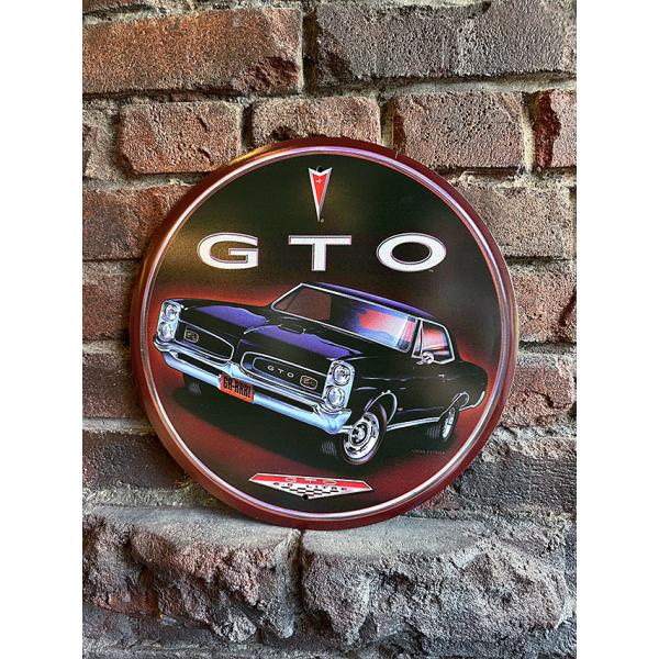ポンティアック　GTO　ラウンド　ブリキ看板　■ アメリカ雑貨 アメリカン雑貨