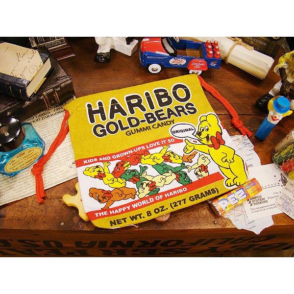 カンパニーキンチャク袋　（ハリボ）　アメリカ雑貨　アメリカン雑貨　巾着袋　バッグ　小物入れ