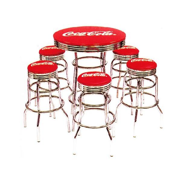 コカ・コーラブランド ハイスツール＆ハイテーブル フルセット アメリカ雑貨 アメリカン雑貨