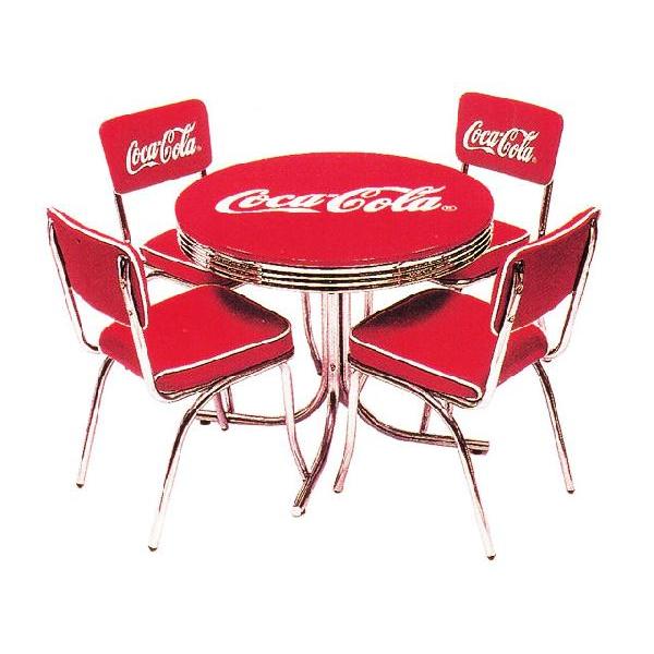 コカ・コーラブランド ローテーブル＆チェアー フルセット アメリカ雑貨 アメリカン雑貨
