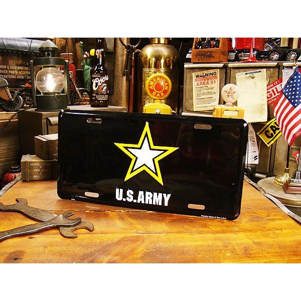 U.S.アーミー　ライセンスプレート　（ブラック）　■　アメリカ雑貨　アメリカン雑貨　ナンバープレー...