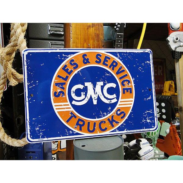 GMCトラックのセール＆サービス　ミニブリキ看板 アメリカ雑貨 アメリカン雑貨 サインプレート ティ...