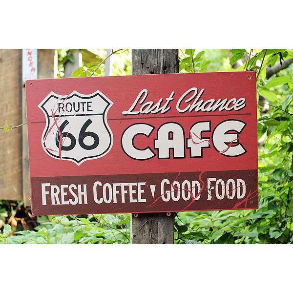 昔のルート66　ウッドサイン　（ルート66カフェ）　アメリカ雑貨　アメリカン雑貨　壁掛け　インテリア...