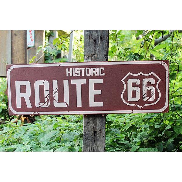昔のルート66　ウッドサイン　（ヒストリックルート66/横）　アメリカ雑貨　アメリカン雑貨　壁掛け　...