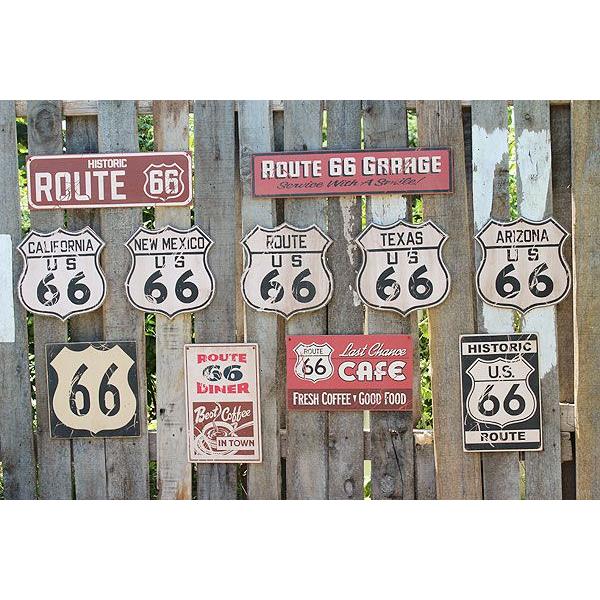 昔のルート66　ウッドサイン　（シリーズ第四弾人気ベスト8枚セット）　アメリカ雑貨　アメリカン雑貨　...