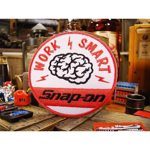 スナップオン　レーシングワッペン　（ワークスマート/ホワイト）　アメリカ雑貨　アメリカン雑貨　アイロ...