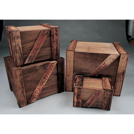 輸出用木箱 -Bタイプ-茶 Sサイズ アメリカ雑貨 アメリカン雑貨 MADE IN JAPAN 木箱...