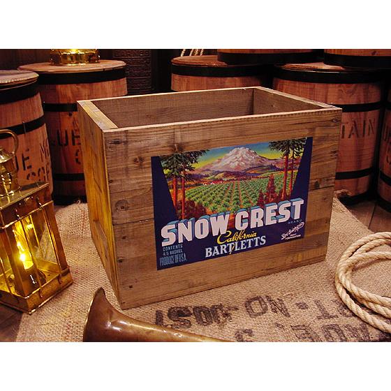 ★稀少な絶盤品★ クレートラベルボックス Lサイズ NO.3 SNOW CREST アメリカ雑貨 ア...