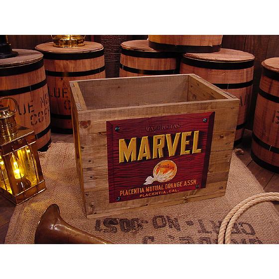 ★稀少な絶盤品★ クレートラベルボックス Lサイズ NO.8 MARVEL アメリカ雑貨 アメリカン...