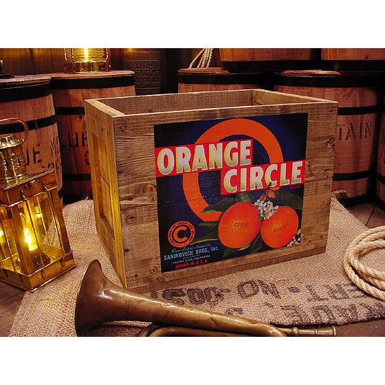 ★稀少な絶盤品★ クレートラベルボックス Lサイズ NO.9 ORANGE CIRCLE アメリカ雑...