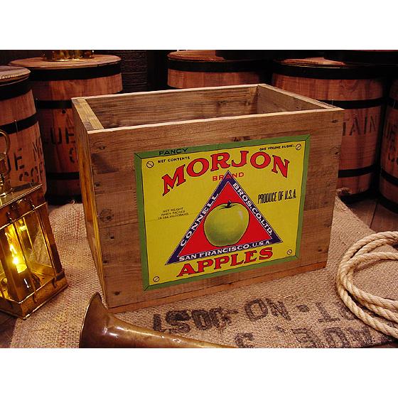 ★稀少な絶盤品★ クレートラベルボックス Lサイズ NO.10 MORJON APPLES アメリカ...