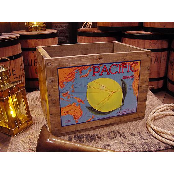 ★稀少な絶盤品★ クレートラベルボックス Lサイズ NO.16 PACIFIC BRAND アメリカ...