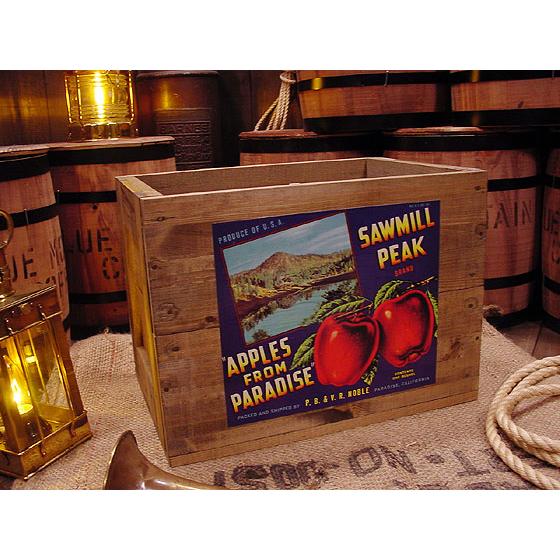 ★稀少な絶盤品★ クレートラベルボックス Lサイズ NO.17 SAWMILL PEAK APPLE...