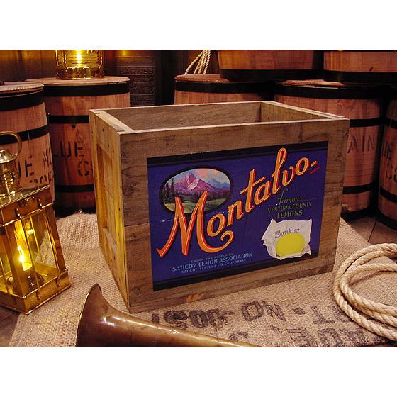 ★稀少な絶盤品★ クレートラベルボックス Lサイズ NO.20 Montalvo アメリカ雑貨 アメ...