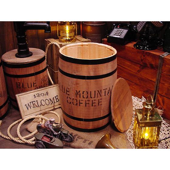 コーヒー木樽　（中だる）　うす茶　アメリカ雑貨　アメリカン雑貨　おしゃれ　ゴミ箱　カントリー雑貨　ナ...