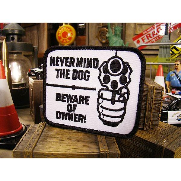 ガンワッペン　（NEVER MIND THE DOG）　アメリカ雑貨　アメリカン雑貨　アイロン　ブラ...