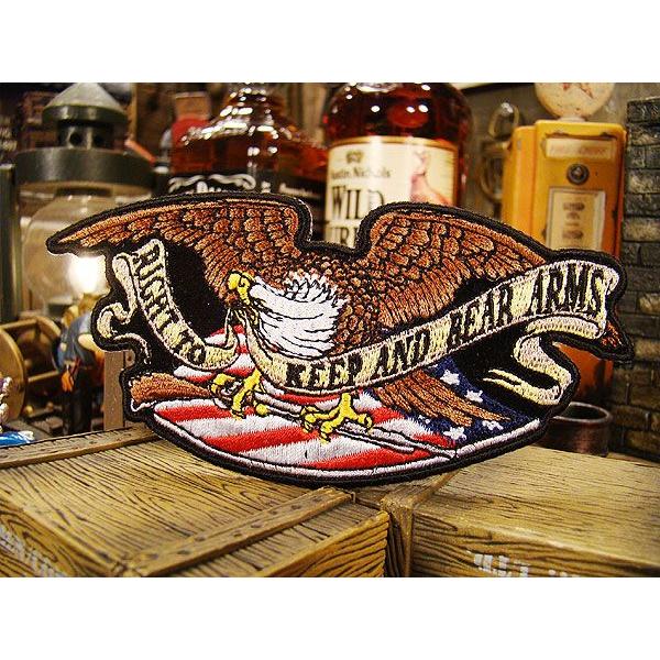 アメリカンバイカーズワッペン　（Armed　Eagle）　アメリカ雑貨　アメリカン雑貨　アイロン　ブ...