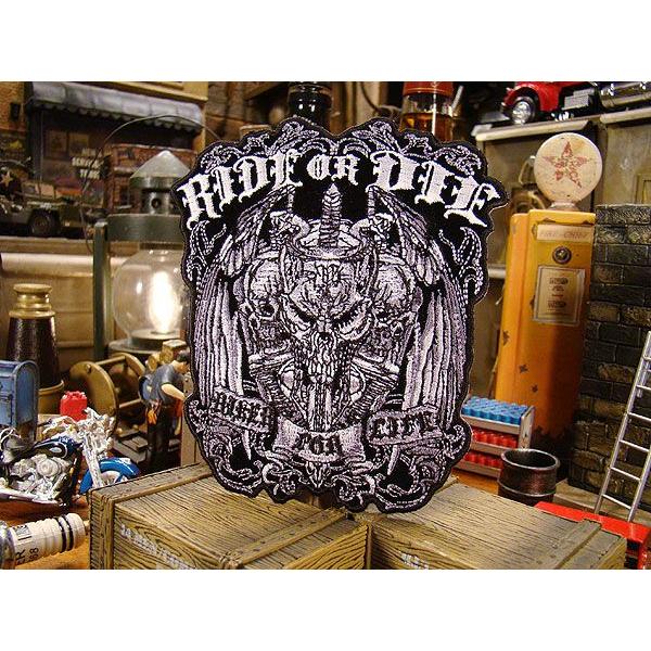 アメリカンバイカーズワッペン　（Ride or Die Biker for Life）　アメリカ雑貨...