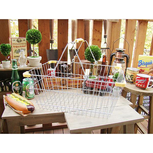 ダルトン　マーケットバスケット　L　（クロームボディ/イエロー）　■　アメリカン雑貨　アメリカ雑貨　...