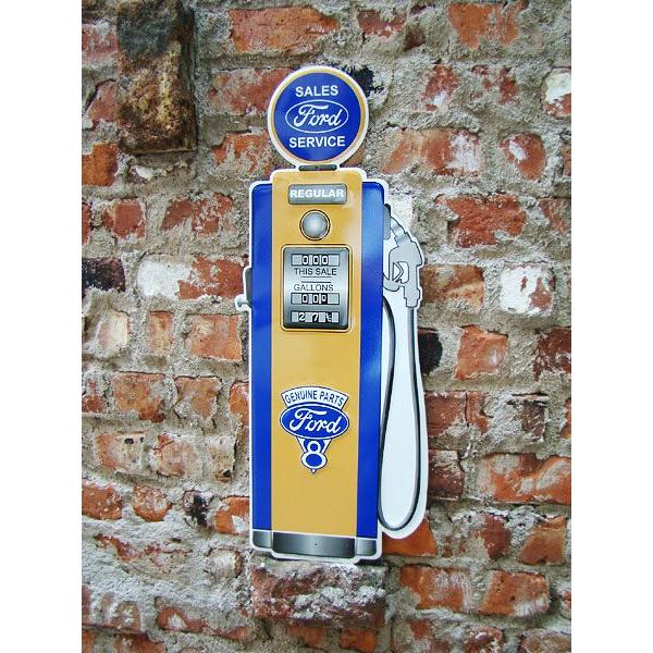 ガスポンプ型　ブリキ看板　（フォード）　アメリカ雑貨　アメリカン雑貨　サインプレート　インテリアな部...