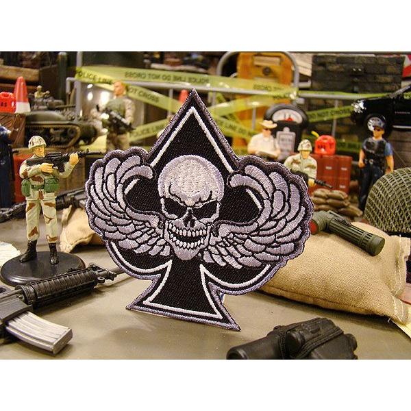 デスウイング　スペード　ミリタリーワッペン アメリカ雑貨 アメリカン雑貨 アイロン ブランド アメリ...