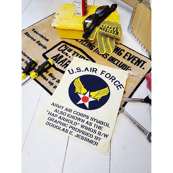 U.S.エアフォース　キンチャク袋　Lサイズ ■ アメリカ雑貨 アメリカン雑貨 巾着袋 バッグ 小物...