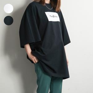 MM6 MAISON MARGIELA メゾンマルジェラ Tシャツ ロゴ オーバーサイズ 半袖 クルーネック レディース【S52GC0230-S24312】｜canetshop