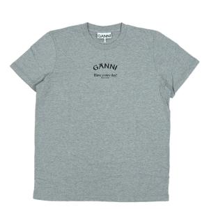 【1000円クーポン 6/5まで】ガニー GANNI Tシャツ ロゴ レディース Thin Jersey Relaxed O-neck T-shirt【T3677】｜canetshop