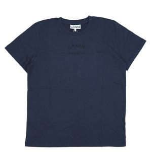 【1000円クーポン 6/5まで】ガニー GANNI Tシャツ ロゴ レディース Thin Jersey Relaxed O-neck T-shirt【T3746】｜canetshop