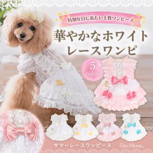 犬 服 犬服 ワンピース 春夏 サマーレースワンピース 犬の服 ブランドセレブ 小型犬 シーズートイプードル ドッグウェア｜cannanaonline