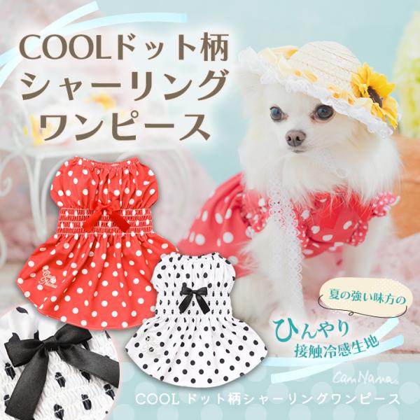 犬 服 犬服 ワンピース 小型犬 春夏 COOLドット柄 シャーリングワンピース ブランド セレブ ...