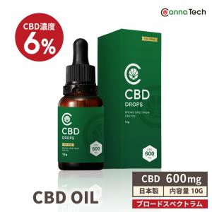 CBD オイル 10g 6% CBD 600mg CannaTech  実感力アップで新登場 ブロードスペクトラム 高濃度 cbdオイル CBD HEMP OIL ドロップ ティンクチャー｜cannatech