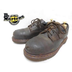 希少廃盤英国製 Dr.Martens ドクターマーチン PT99 ワークシューズ 靴 ダークブラック系 メンズ UK10/29cm f-2422｜canopus-web-shop