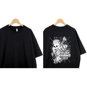 ポッキリSALE ALSTYLE クルーネック 半袖バックプリントTシャツ ドクロTシャツ スカル メンズ US-2XLサイズ ブラック系 hs-8551｜canopus-web-shop