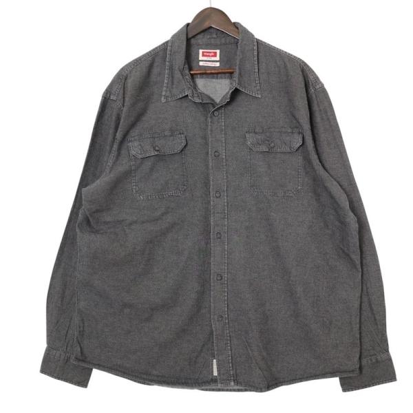 Wrangler ラングラー 長袖ブラックデニムシャツ メンズUS-2XL hsc-0030n