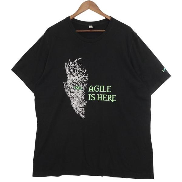 ZEPHYR クルーネック半袖プリントTシャツ メンズUS-2XL AGILE IS HERE 夜の...