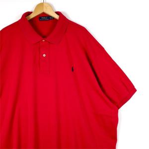 特大 ポロラルフローレン 半袖ポロシャツ メンズUS-4XL BIGサイズ ポニー刺繍 レッド sh-3780n｜canopus-web-shop