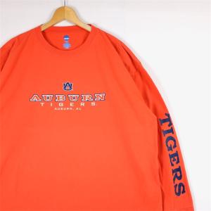 NCAA クルーネックロングスリーブTシャツ AUBURN TIGERSプリント メンズUS-3XLサイズ オレンジ sh-3964n｜canopus-web-shop