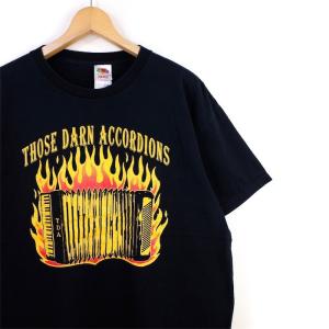 THOSE DARN ACCORDIONS 半袖プリントTシャツ メンズUS-XLサイズ クルーネック アコーディオン バンド ミュージック ブラック t-1807n